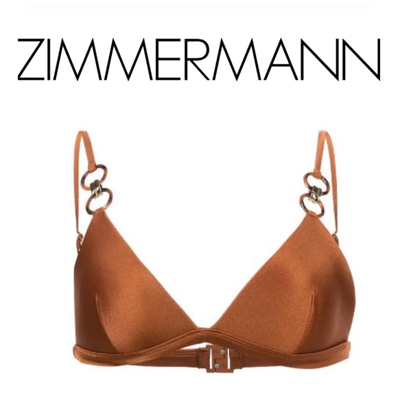 NEW ZIMMERMAN Violet Embellished Metallic  Triangle Bikini Top - Picture 1 of 6